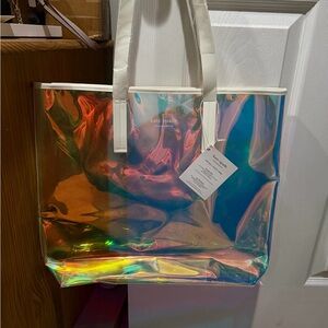 kate spade Iridescent Tote with White Handles - Multicolor Shine